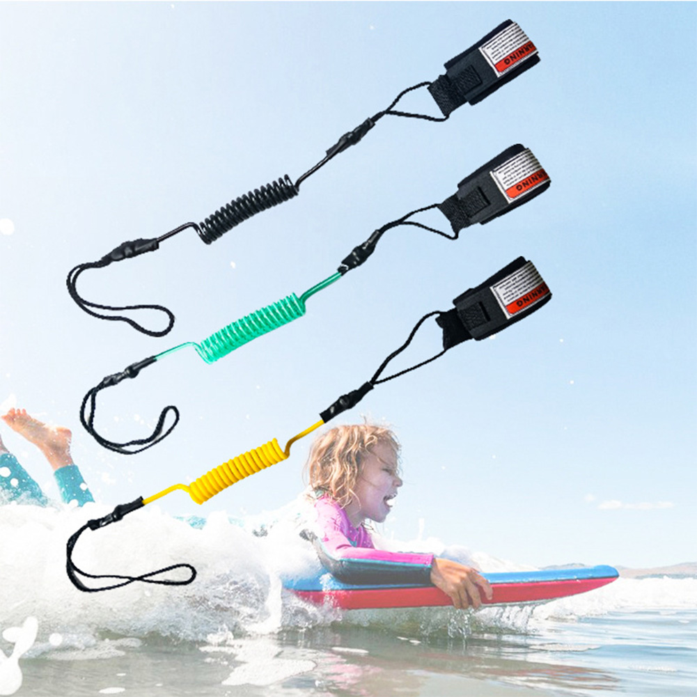 Paddle Board Leash Coiled - Premium Coiled Body Board Leash TPU