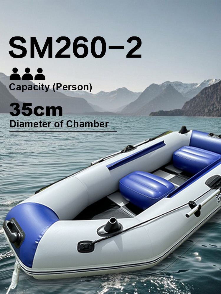 Inflatable Kayak 3 Person - 8.5ft Inflatable Fishing Boat Foldable Wooden