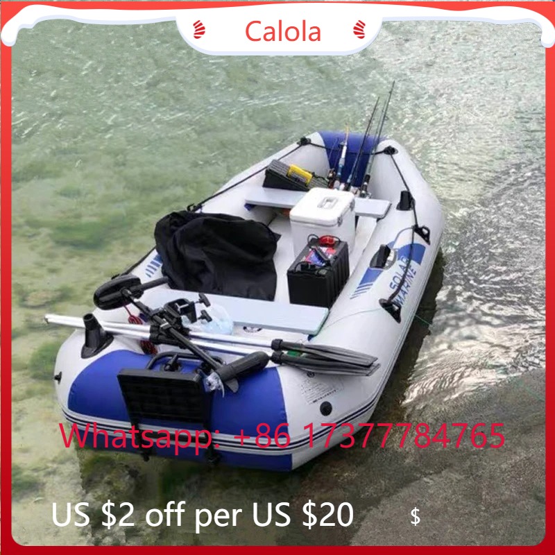 Inflatable Kayak 3 Person - PVC Inflatable Boat Air Mat, Solar