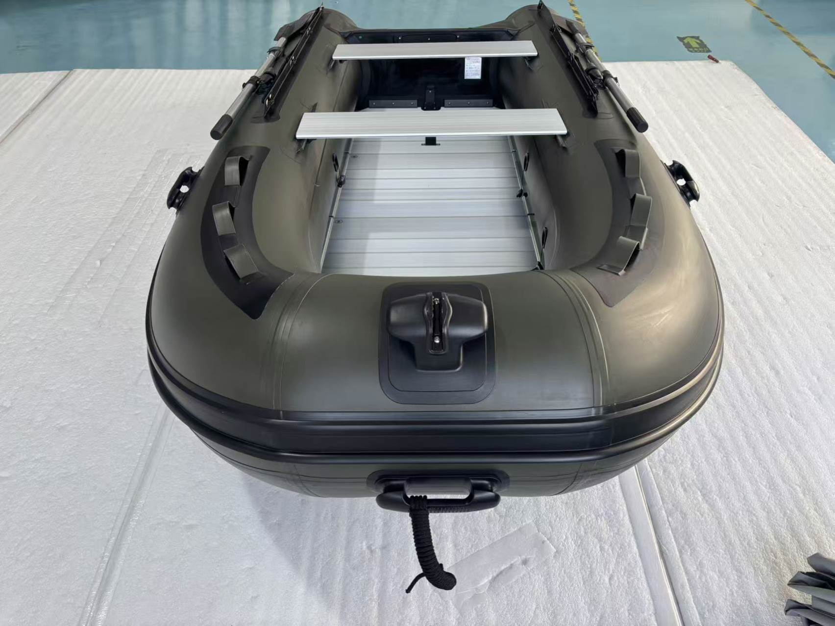 Inflatable Boat 4 Person - Blow-Up PVC Inflatable Boat Aluminum Floor