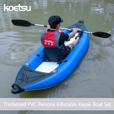 Kayak Inflatable 2 Person - KOETSU 1-2 Persons Inflatable PVC Kayak
