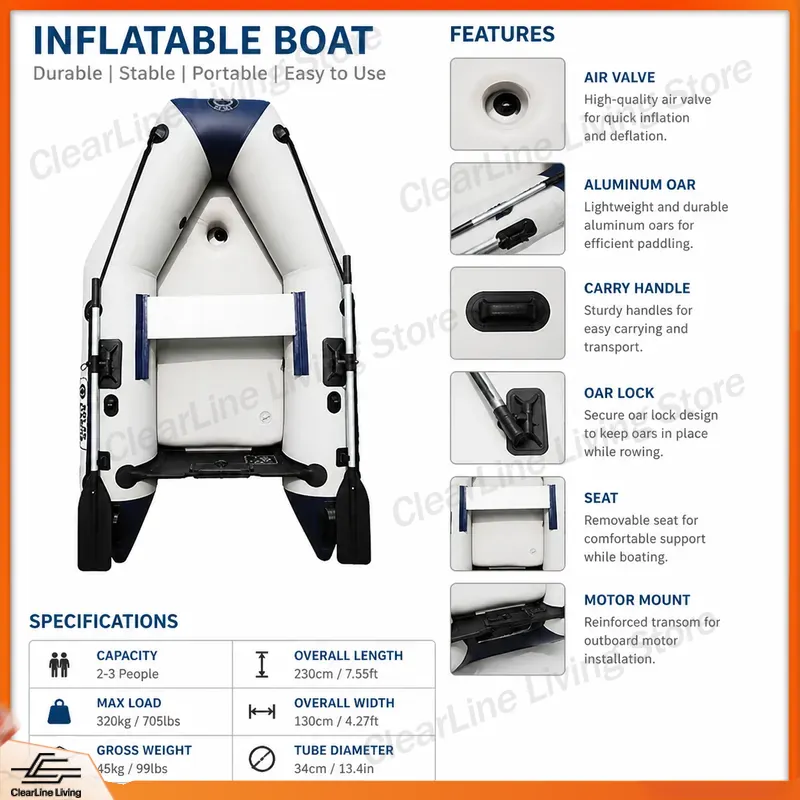 3 Person PVC Inflatable Boat M - Inflatable Kayak 3 Person recension och pris
