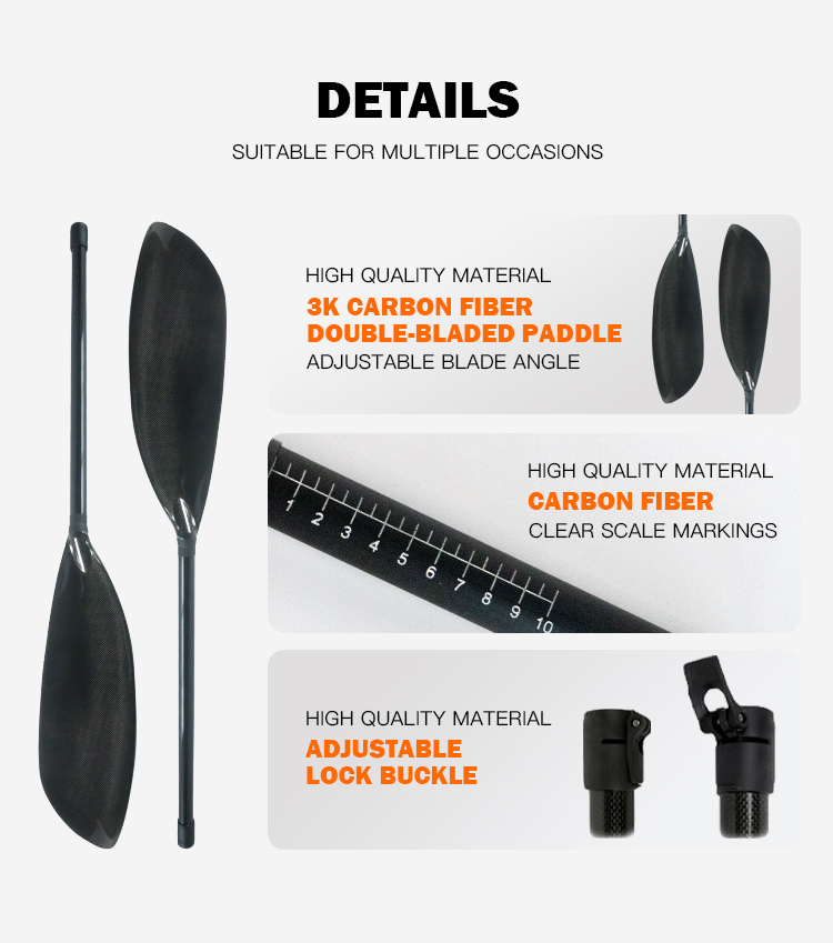 3k Full Carbon Fiber 2 Pieces  - Kayak Paddle Carbon 2 Piece recension och pris