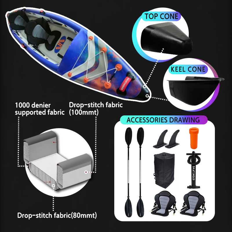 Skatinger Full Drop Stitch 3-P - Inflatable Kayak 3 Person recension och pris