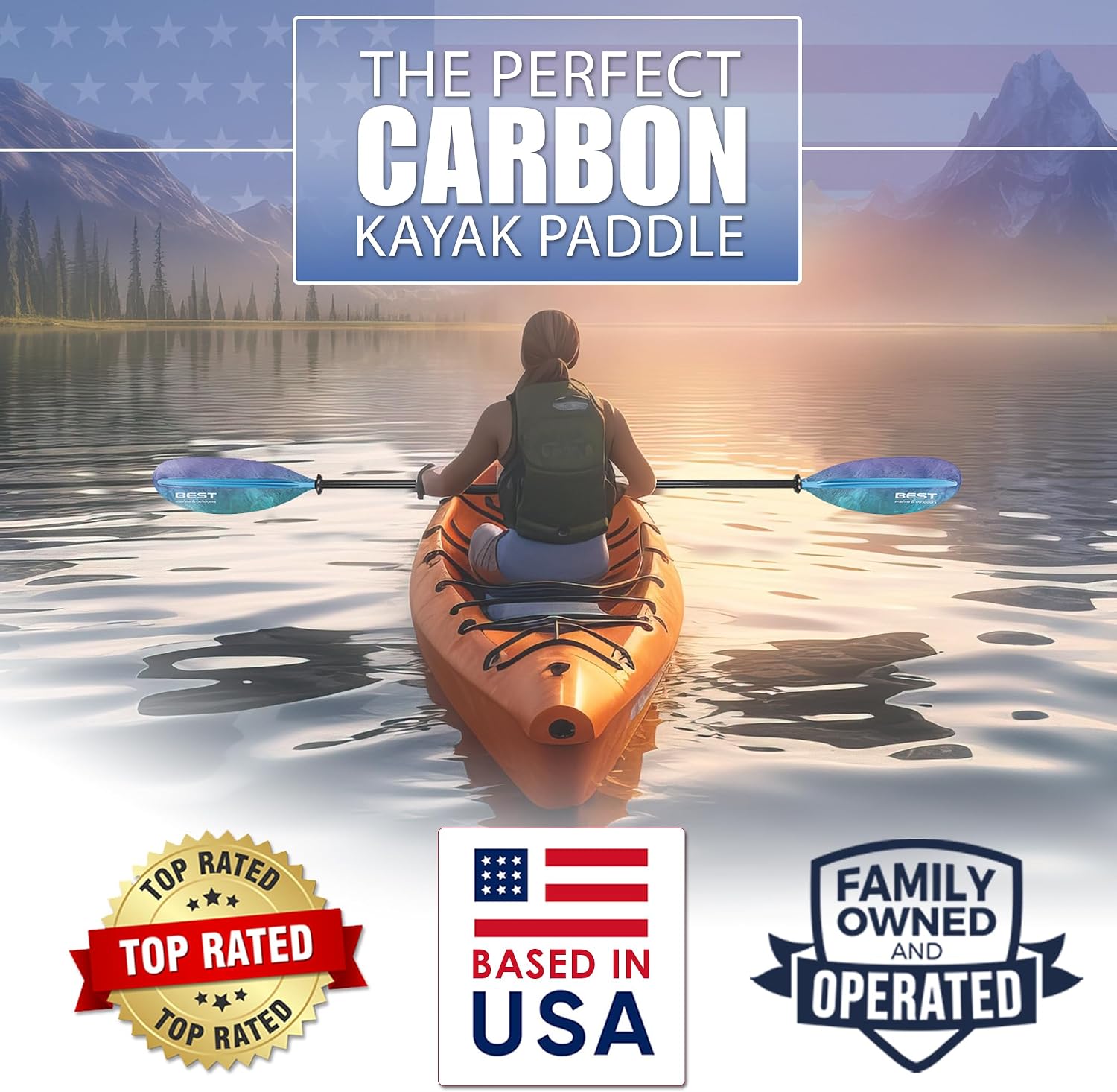 Carbon Fiber Kayak Paddle, 2-P - Kayak Paddle Carbon 2 Piece recension och pris