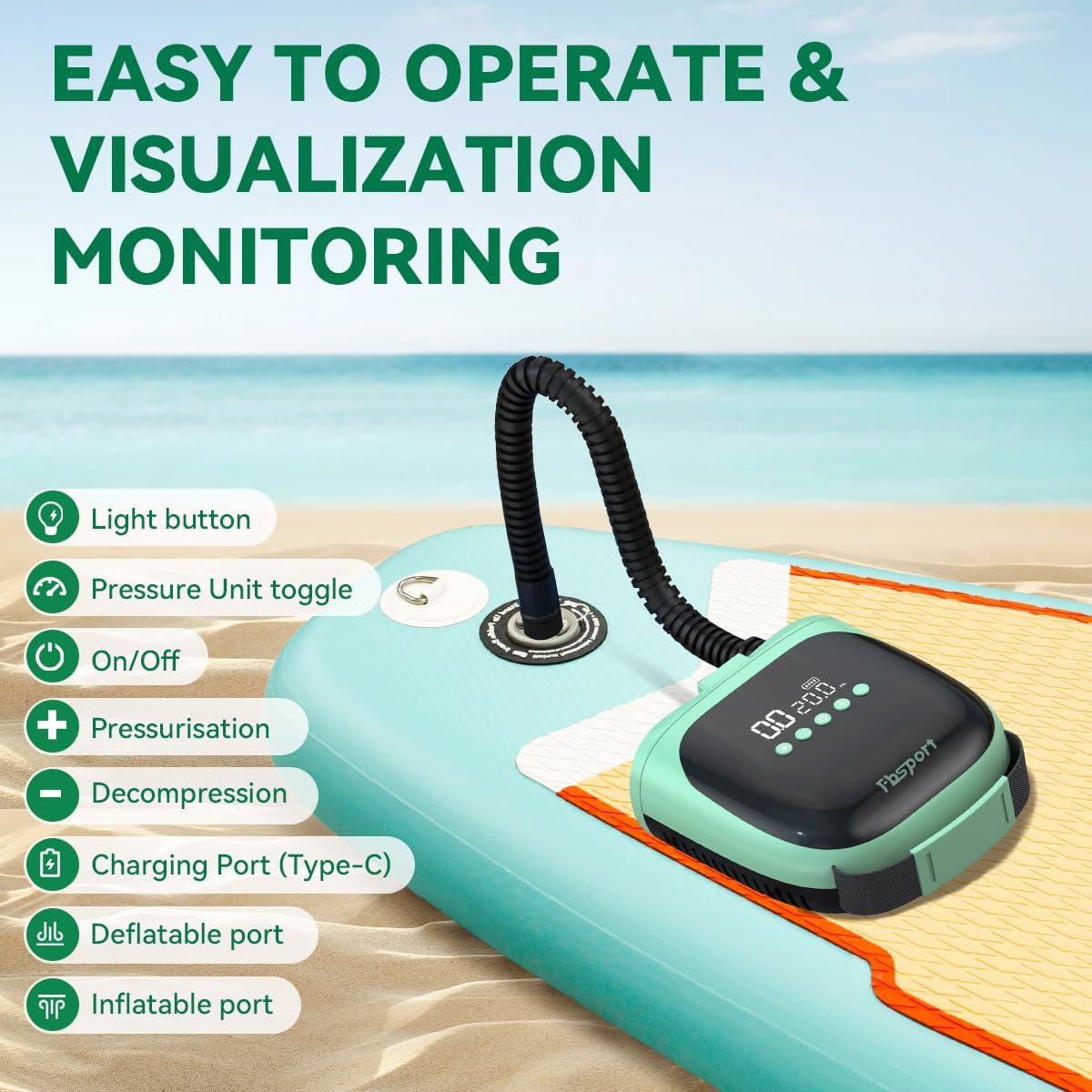 Rechargeable 20PSI Electric Ai - Paddle Board Electric Pump 20Psi recension och pris